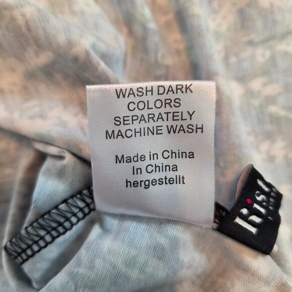 Kistore Plus Size 4X Floral Pleated Top - Blue Green White Short Sleeve Blouse - Picture 6 of 9